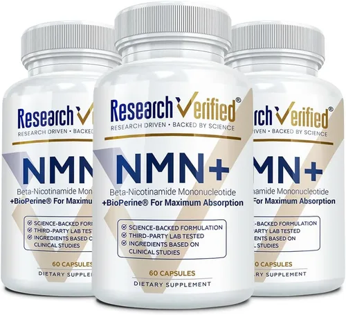 Vista 9 de Research Verified NMN - Boost Cellular Energy, Support Healthy Aging & Vitality - 500mg Pure NMN - 60 Capsules - 1 Bottle