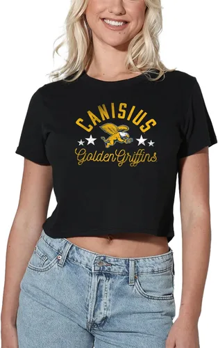 Vista 377 de Colección oficial de camisetas con diseño de mascota desgastada para mujer, color negro Grizzlies del estado de Adams