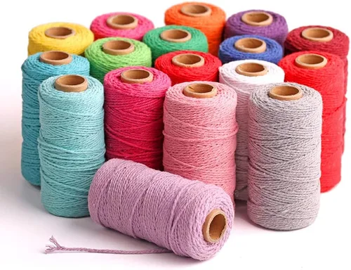 Vista 8 de FLIPPED (109 yardas/1.5 mm/35 colores opcionales) 109 cuerdas de macramé para manualidades, cuerda de algodón para macramé, cuerda de panadero