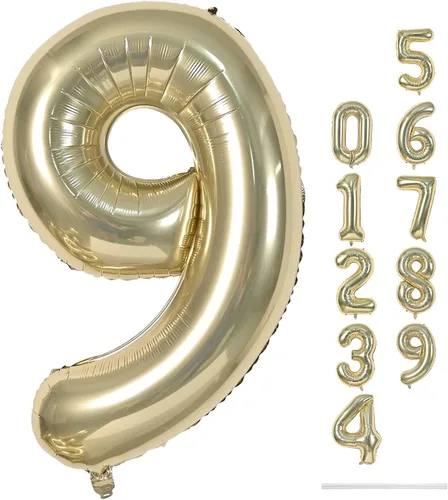 Vista 74 de Globo negro del número 0 para niñas y niños, 40 pulgadas, grande, número 0-9, de papel de aluminio, de Mylar para helio, juego de globos digitales