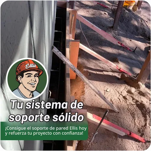 Vista 7 de Ellis Manufacturing Company Soporte de pared y columna de hormigón con placa doblada - Soporte de forma de hormigón - Tensor de tensor ajustable