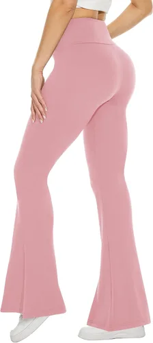 Vista 90 de TNNZEET Leggings acampanados negros para mujer, pantalones de yoga cruzados con bolsillos, corte de bota, leggings acampanados