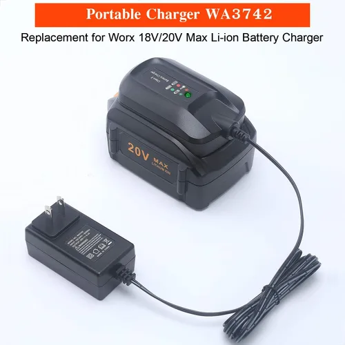 Vista 3 de WA3742 Reemplace el cargador de batería de litio worx 20v WA3742 WA3732 para cargar la batería de litio Worx 20V MAX WA3520 WA3525 WA3512 WA3512.1