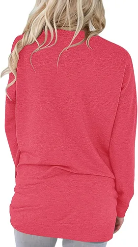 Vista 4 de onlypuff Sudaderas tipo túnica con estampado de bolsillo para mujer