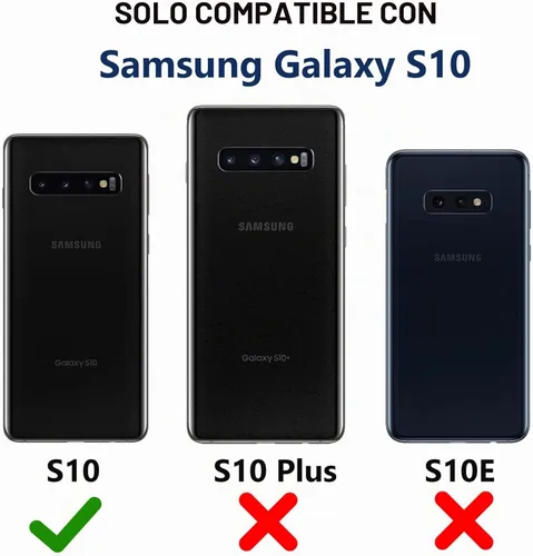 Vista 7 de Funda para Samsung Galaxy S10 con funda de clip para cinturón, 2 protectores de pantalla, [protección contra caídas de grado militar] Funda Negro
