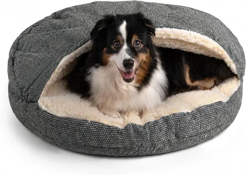 Vista 23 de Snoozer Cama de lujo de microsuede acogedora estilo cueva para mascotas, pequeña, antracita For small sized pets, Removable washable cover