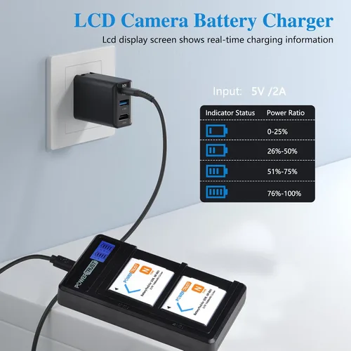 Vista 3 de Paquete de 2 baterías NP-BN1 BN1 de 1400 mAh + cargador USB dual LCD para Sony Cyber-Shot DSC-QX10 QX100 T99 T110 TF1 TX5 TX7 TX9 TX10 TX20 TX30