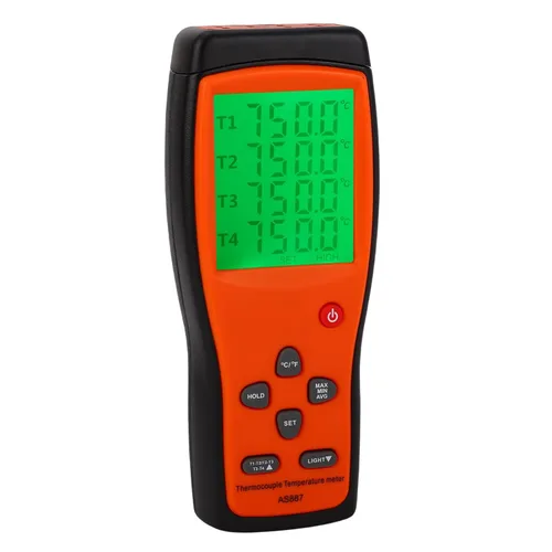 Vista 5 de Medidor de temperatura de 4 canales, termómetro para sondas tipo 4 K, probador digital -200-1372 con 2 unidades de conmutación, tipo de contacto