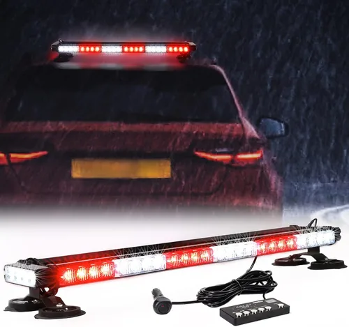 Vista 14 de WINECO - Barra de luces estroboscópicas LED ámbar de 29.5" para techo, doble cara intermitente, luz de emergencia, señal de peligro, advertencia