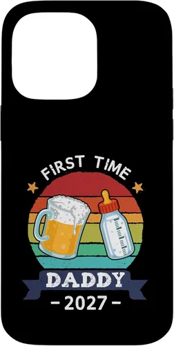 Vista 21 de First Time Daddy 2027 Funny Dad to Be Pregnancy Reveal Case for iPhone 17