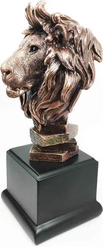 Vista 3 de Figura de bronce galvanizada del rey de la selva del rey de la selva, estatua del reino animal de la sabana, gran regalo para los amantes