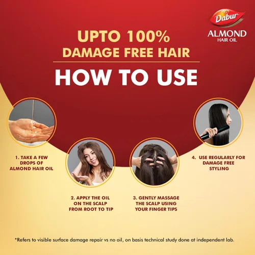 Vista 7 de Dabur Aceite para el cabello de almendras 16.9 fl oz