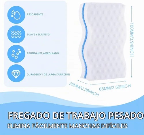 Vista 2 de SiliFine Magic - Borrador de esponja extra duradero de 3 capas de densidad, almohadillas de limpieza a granel gruesas y duraderas para baño, cocina