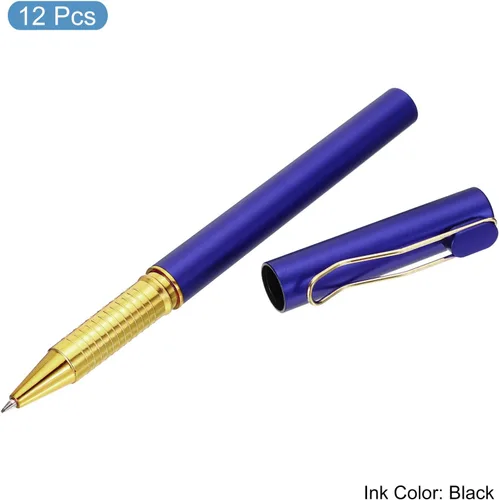 Vista 3 de PATIKIL Bolígrafos de gel de tinta negra, paquete de 12 bolígrafos de punta fina de 0.020 in, suministros de oficina de escritura suave con tapa Azul