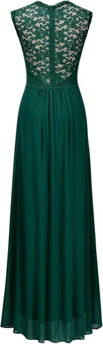 Vista 7 de Miusol - Vestido de mujer casual con cuello en V, sin mangas, estilo vintage, para boda, maxi vestido.