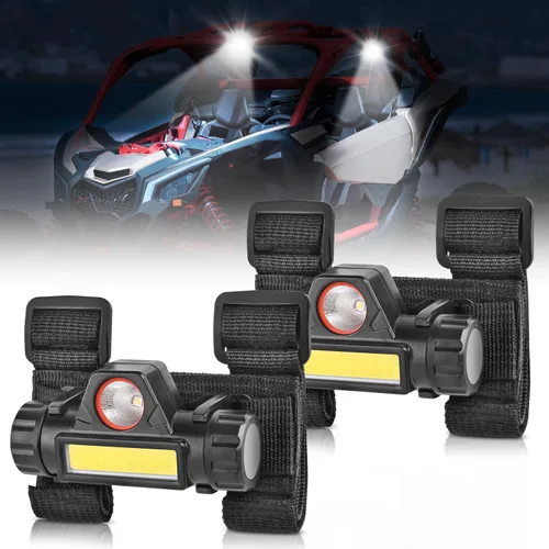 Vista 10 de Nilight Luz de cúpula UTV, universal, de 1.5 a 2.0 pulgadas, montaje en barra antivuelco, LED interior, haz combinado de foco e inundación, luces
