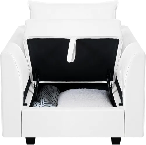 Vista 8 de Naomi Home Elizabeth Modern Air - Juego de muebles de cuero para sala de estar, 3 piezas, sofá biplaza y sillón, Muebles para La Sala Juegos, juego