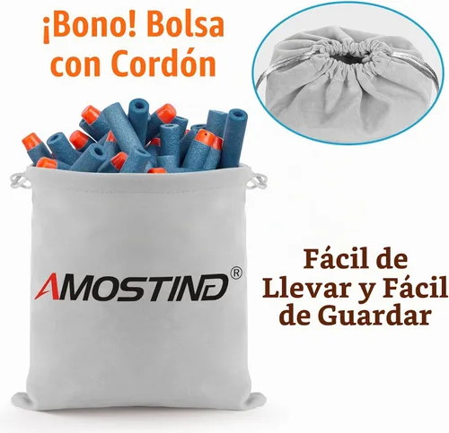 Vista 5 de AMOSTING Paquete de munición de 100 balas de repuesto compatibles con pistolas Nerf N-Strike Elite 2.0 Series – Compatible con todas las pistolas