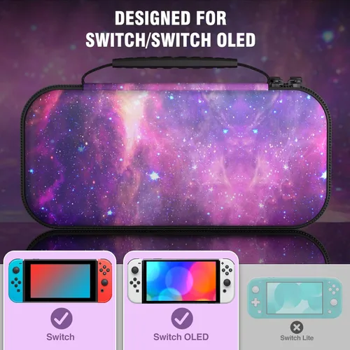 Vista 3 de Funda para Switch compatible con Nintendo Switch OLEDSwitch Console, carcasa rígida protectora portátil, funda de transporte para interruptor