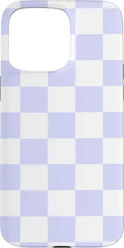 Vista 28 de Funda blanca moderna con patrón de cuadros para iPhone 16 lavanda y morado