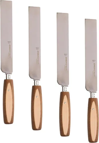 Vista 8 de Dexter-Russell 166 Cuchillo tradicional 09160, hoja de acero de alto carbono de 6 x 1 pulgada con protector de dedos de metal, mango de madera dura