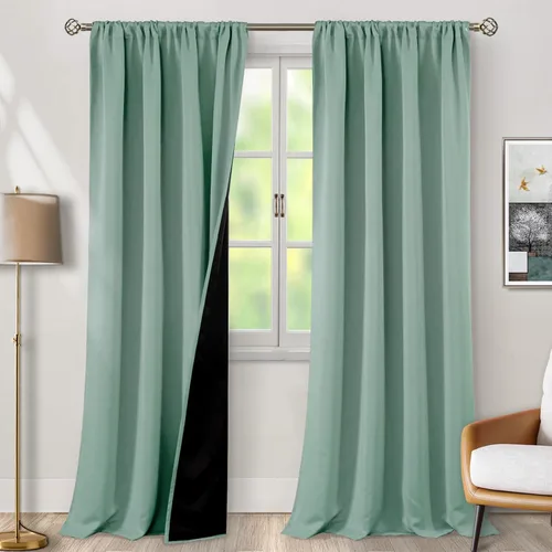 Vista 66 de BGment - Cortinas opacas para sala de estar de 63 pulgadas de largo, juego de 2 paneles, cortinas para oscurecer toda la habitación, cortinas