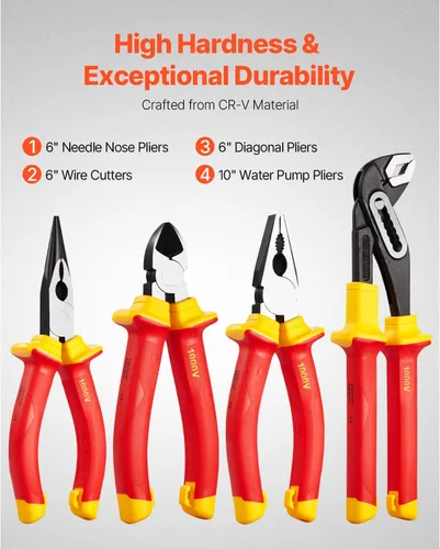Vista 3 de Happybuy Juego de destornilladores aislados, juego eléctrico profesional de 12 piezas. Juego de herramientas eléctricas aisladas de 1000 V