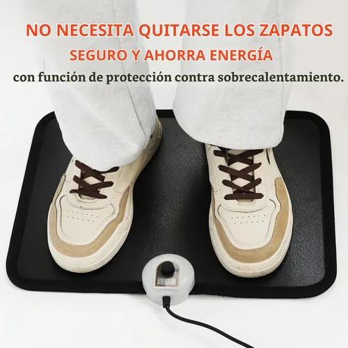 Vista 4 de AC 120V Electric Heated Floor Mat, Under Desk for Foot Warmer Pad Negro
