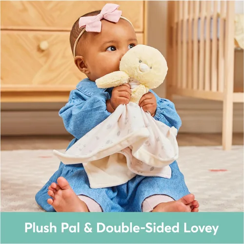 Vista 2 de GUND Baby Patito de Apego Suavemente Sostenible, Manta de Felpa de Animal de Peluche Hecha de Materiales 100% Reciclados, para Bebés y Recién
