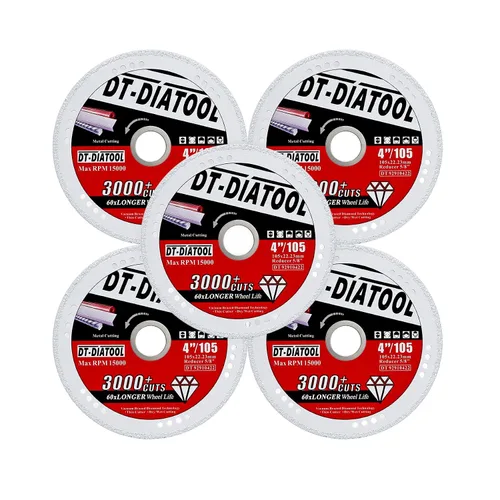 Vista 17 de DT-DIATOOL Ruedas de corte de diamante de 4 x 7/8 "para cuchillas de corte de metal de acero y hierro para amoladora angular