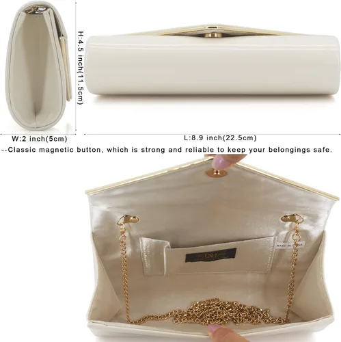 Vista 4 de Dexmay - Bolso de mano de charol con diseño de caramelo brillante para mujer