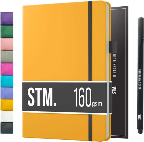 Vista 57 de Cuaderno de cuadrícula de puntos con viñetas Cuadernos diarios A5 para escritura personal, trabajo, mujeres papel grueso de 120gsm, tapa dura