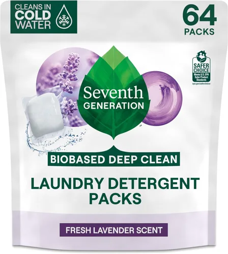 Vista 7 de Seventh Generation Paquetes de detergente para ropa, libre y transparente, 90 cargas (2 bolsas, 45 unidades EA)