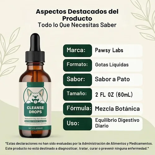 Vista 7 de Gotas de limpieza de parásitos, suplemento de probióticos triples, apoyo que promueve la salud intestinal y digestiva, hierbas naturales para perros