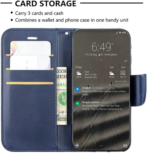 Vista 3 de jioeuinly Case for Kalley Element 5 Plus Case Compatible with Kalley Element 5 Plus Phone Case Cover Flip Stand Cover PU Leather YZW Wallet Case Blue