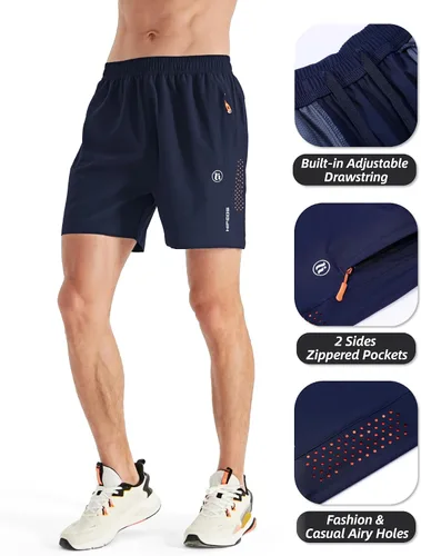 Vista 3 de HIFEOS Pantalones cortos deportivos para hombre, pantalones cortos de entrenamiento para correr, tenis, gimnasio, 5, 7, 9 pulgadas, cómodos
