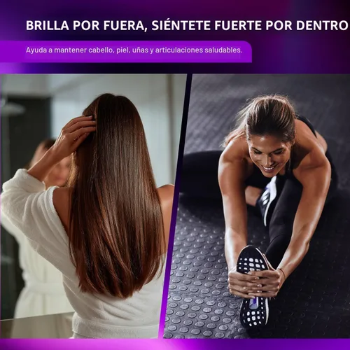 Vista 7 de Gomitas de biotina de 10 000 mcg para el crecimiento del cabello - Multi-colágeno sin azúcar con queratina, sílice y ácido hialurónico - A base