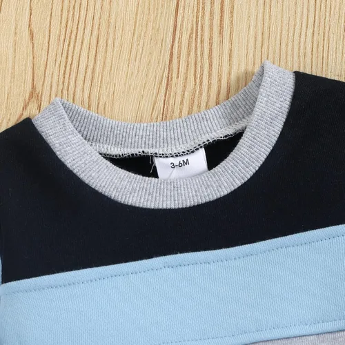 Vista 4 de Ropa de bebé niño para otoño, de manga larga, ropa de invierno, sudadera y pantalones, conjunto de 2 piezas