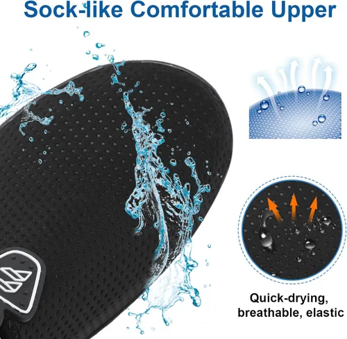 Vista 3 de Fires Zapatos de agua para mujeres y hombres, de secado rápido, calcetines acuáticos, transpirables, para senderismo, natación, playa, surf, yoga