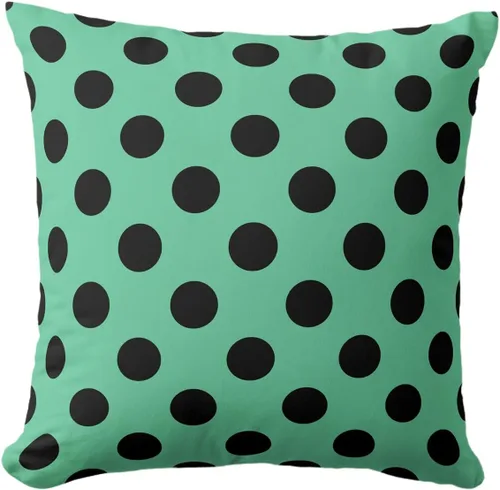 Vista 63 de Fundas de almohada de lunares negros sobre beige de 16 x 16 pulgadas, fundas de almohada decorativas rústicas y cuadradas para decoración del sofá