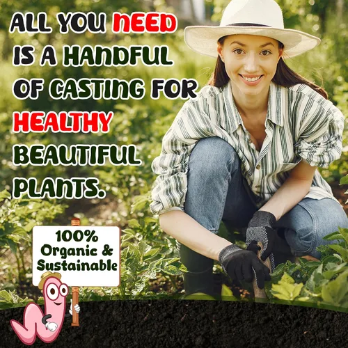 Vista 3 de Fundición de gusano orgánico para plantas de 8 onzas – Vermicast de gusanos rojos para compostaje – Enmiendas del suelo y tierra de jardinería