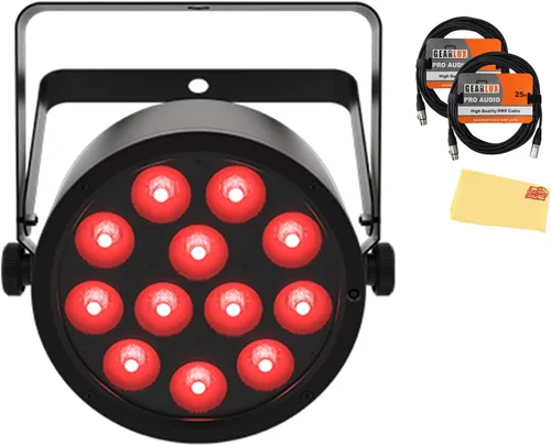 Vista 10 de Chauvet DJ Swarm 5 FX ILS 3 en 1 Derby/Strobe - Paquete de luces LED con 2 cables DMX y paño de pulido Austin Bazaar