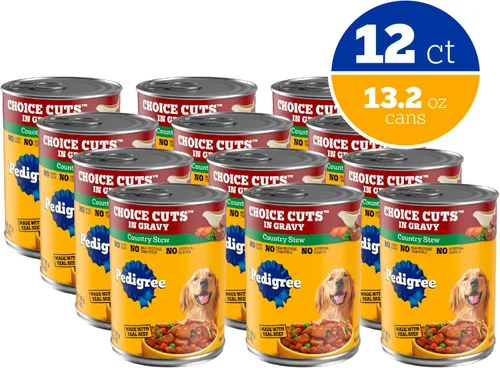 Vista 2 de Alimento húmedo para perros adultos Pedigree, trocittos de carne con salsa 100% complete & balanced, made with real beef, supports lean muscles