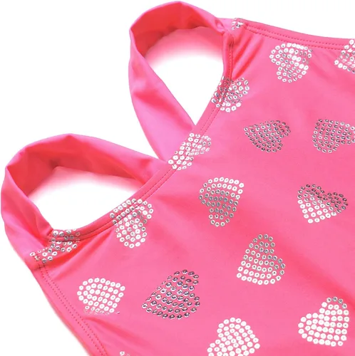 Vista 4 de Traje de baño de una pieza para niñas con UPF 50+ con lazo cruzado y espalda cruzada para niñas