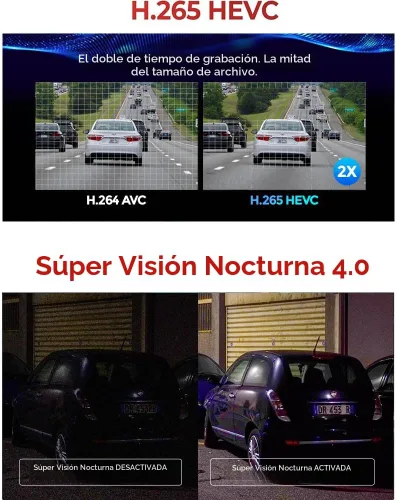 Vista 4 de Thinkware 4K Cámara de tablero dual U3000 PRO, frontal y trasera con Sony STARVIS 2, estacionamiento por radar, visión nocturna súper 4.0, Wi‑Fi