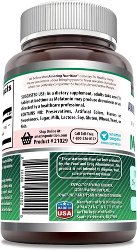 Vista 3 de Amazing Formulas - Suplemento de melatonina de 1 mg por porción, comprimidos, sin OMG, sin gluten, fabricado en Estados Unidos (240 unidades)