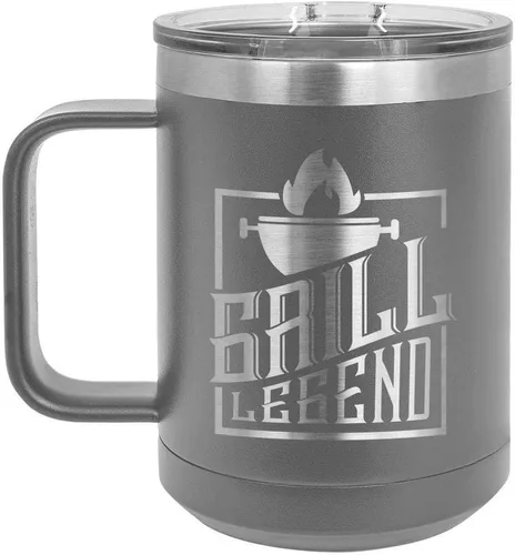 Vista 16 de Grill Legend - Taza de café (15 oz), color negro
