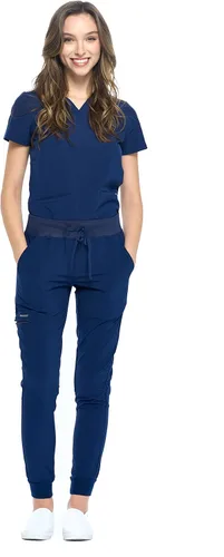 Vista 3 de Dagacci Medical Uniform Conjunto de ropa quirúrgica unisex de 4 vías para mujer y hombre