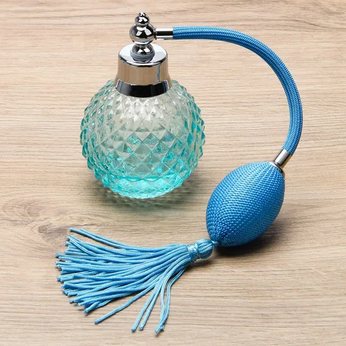Vista 5 de Coolrunner Crystal Art - Botella de spray larga recargable estilo vintage, atomizador de perfume (3.4 fl oz) (azul)