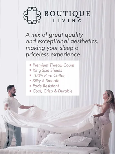 Vista 3 de > Edredón de 10 piezas,Juego de sábanas,Funda Duver Falda de cama plisada y corredor de cama de 18" Bolsillo profundo 100% algodón Super King